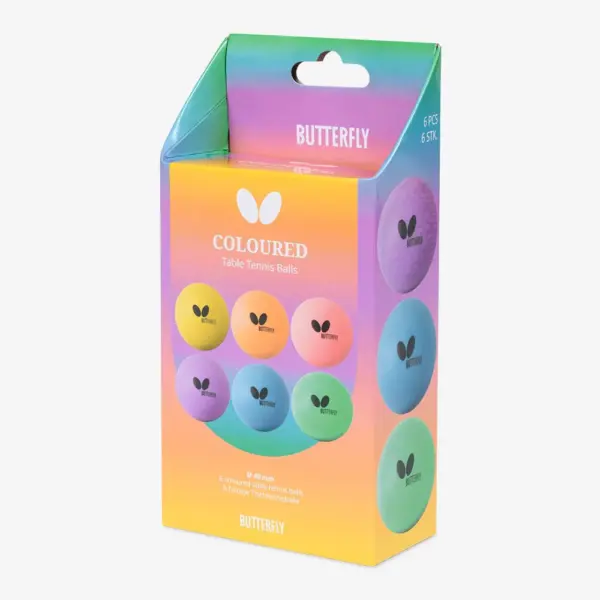 BUTTERFLY BALL COLOURED 40MM (Pack of 6)